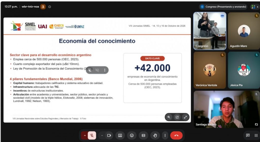  Mesa 1, “Configuraciones territoriales y desarrollo productivo”
